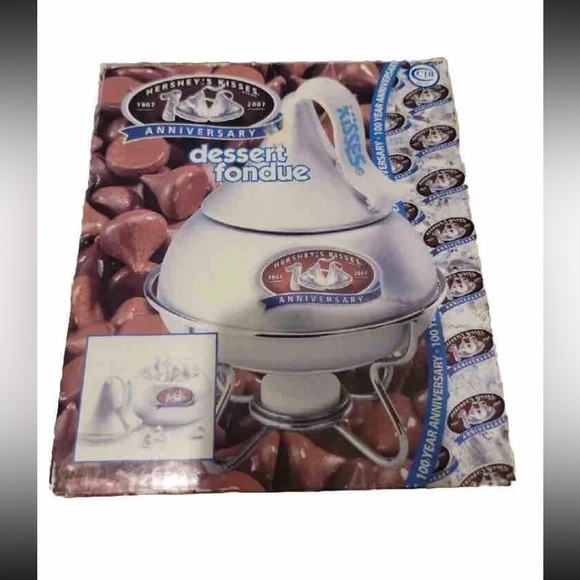 Hershey’s Kisses 100th Anniversary Dessert Fondue Set Candy Dish Open Box - Picture 2 of 4